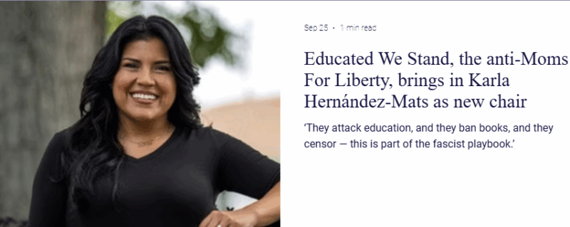 The new chairperson, Karla Hernández-Mats, of Educated We Stand