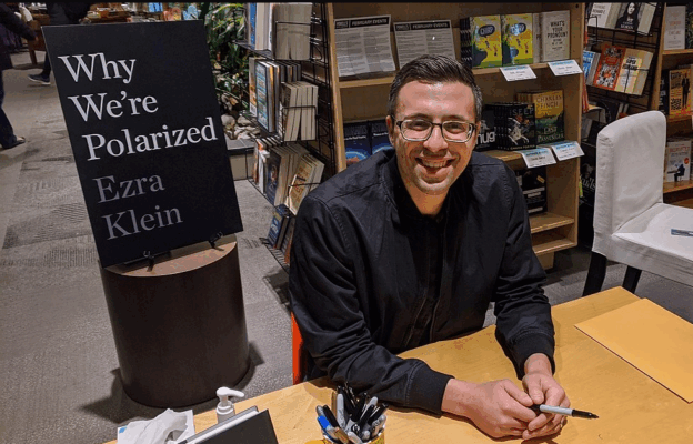 Ezra Klein in 2020 on his book tour for Why We're Polarized, 12 February 2020. copyright Ezra Klein. Creative Commons Attribution-Share Alike 4.0 International license.