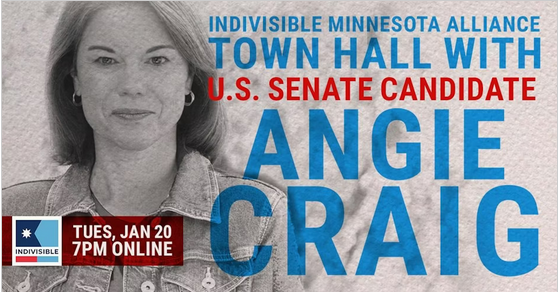 Indivisible Town Hall via zoom with Angie Craig