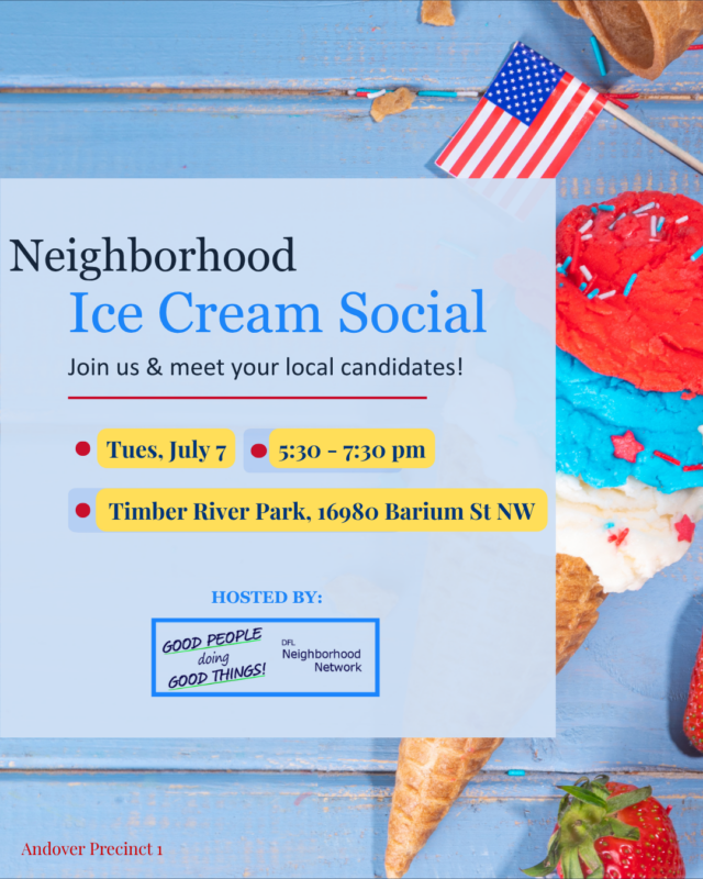 Ice Cream Social - Timber River Park, 16980 Barium St NW